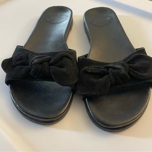 J. Crew suede bow slides